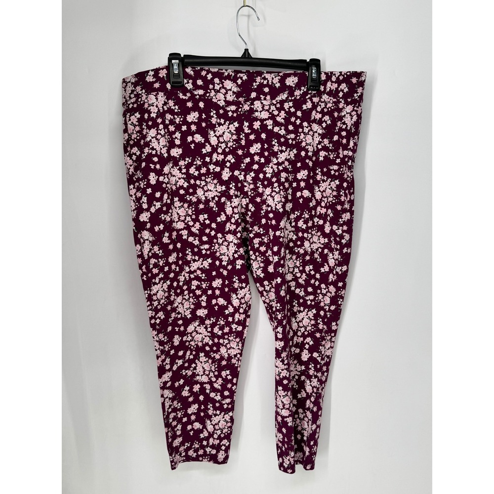 Torrid Premium Leggings Womens 3 Purple Excellent Floral Print Cropped Stretch